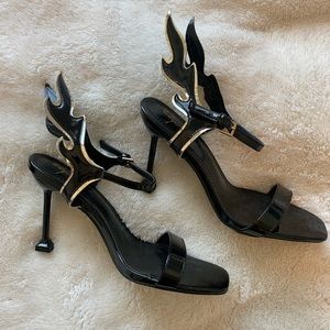 Flame Black Heels